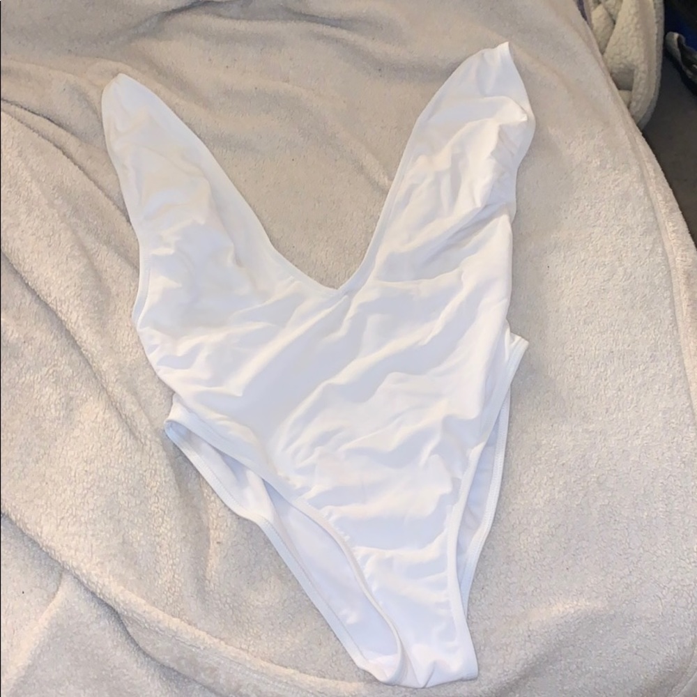 White One piece bathing suit